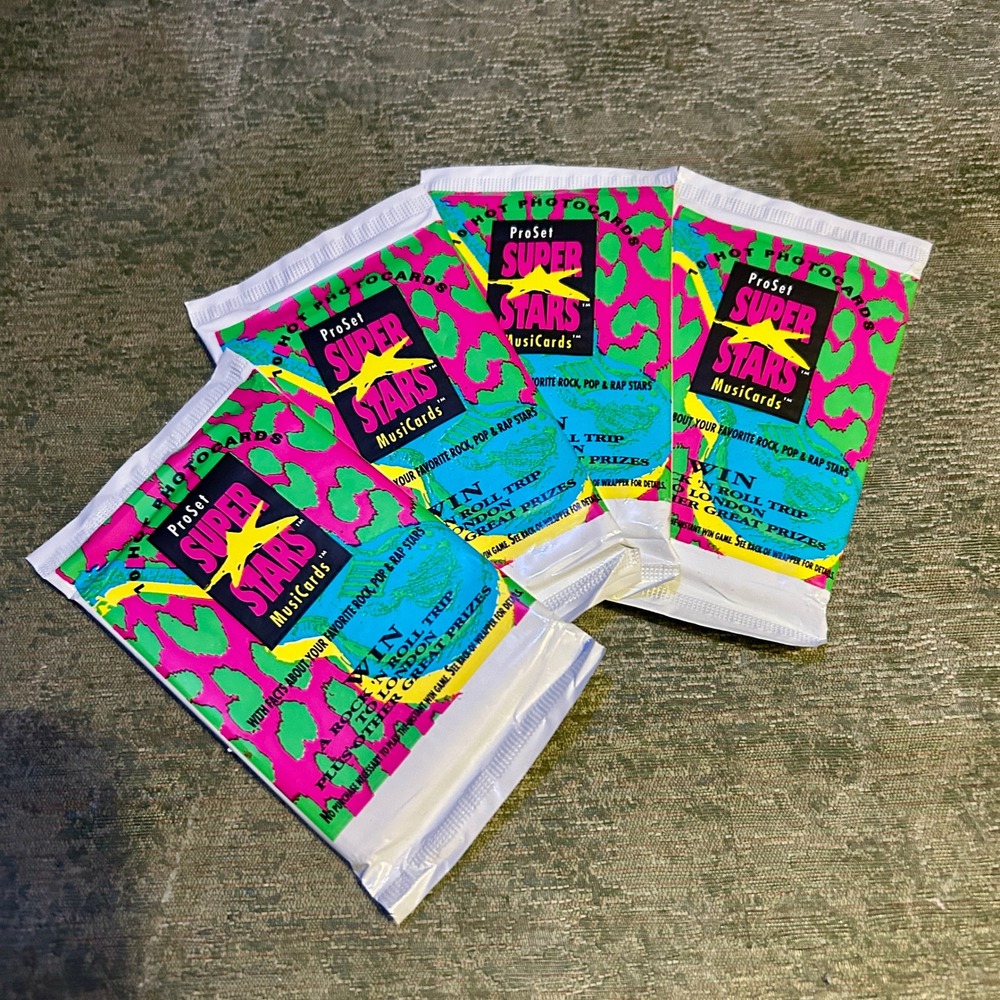 ProSet Super Stars MusiCards 4 Packs 1991 Vintage Music Trading Cards